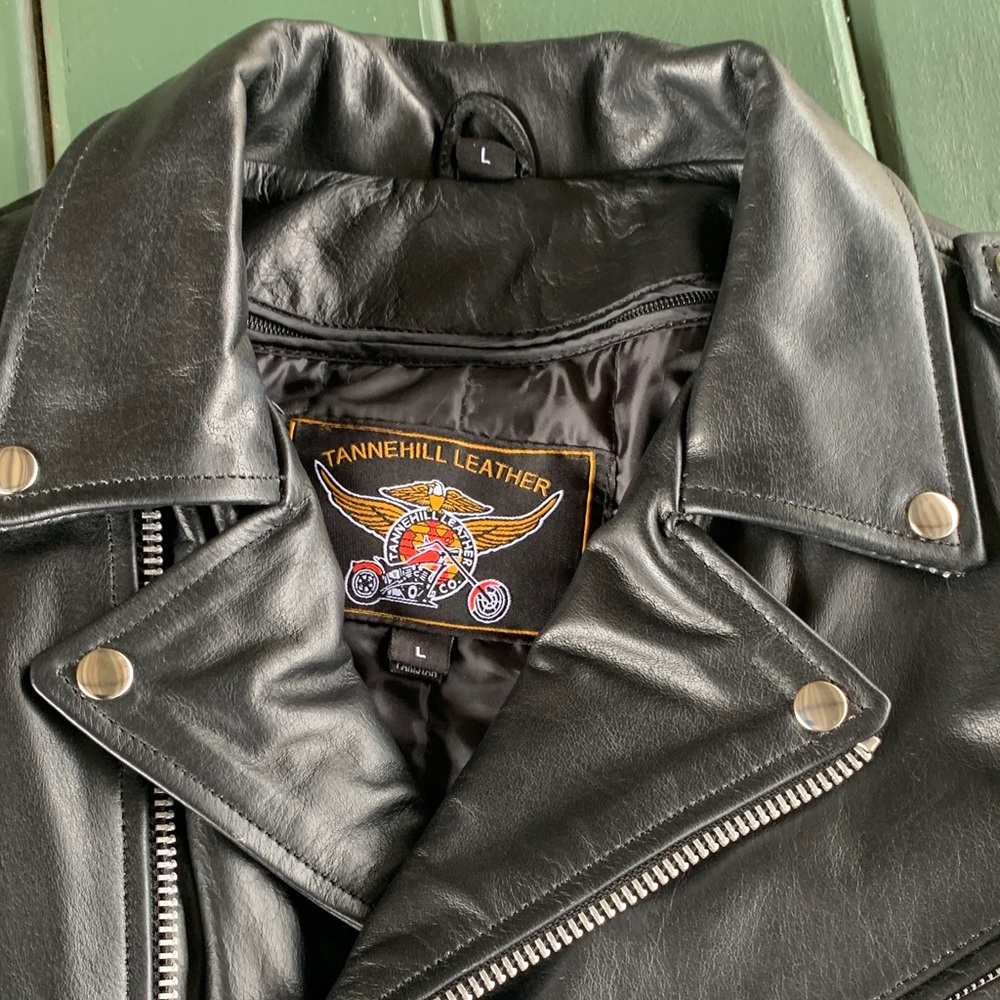 Black Leather Men's Basic Motorcycle Jacket